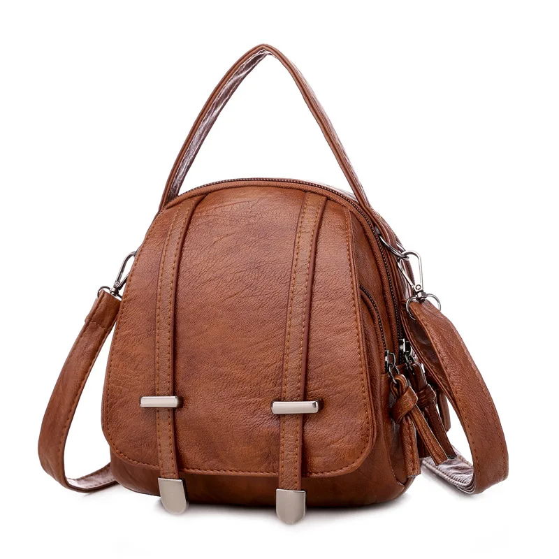 Multifunktionale Weiche PU Leder Kleine Schulter Tasche Für Frauen Vintage Mode Umhängetasche Weibliche Geldbörse Handy Handtasche – Detail 13