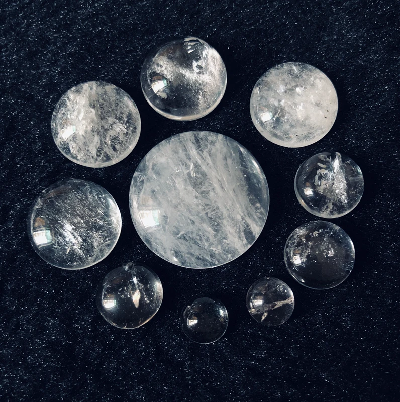 Wholesale 4pcs/lot Cracked Clear Quartz Bead cabochon,6mm 8mm 10mm 12mm 14mm 16mm 20mm 25mm Round Gem stone Cabochon Ring Face