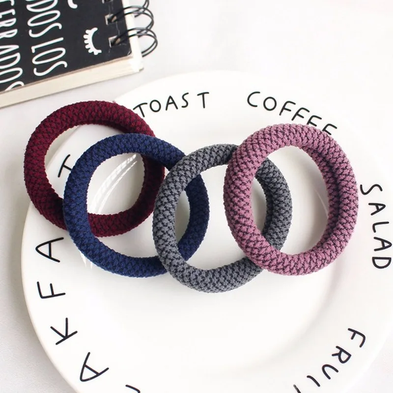 Fashion Elastic Hair Band for Women Solid Simple Elastic Rubber Band Girls Thick Hair Ring Highly Stretchable Hair Accessories