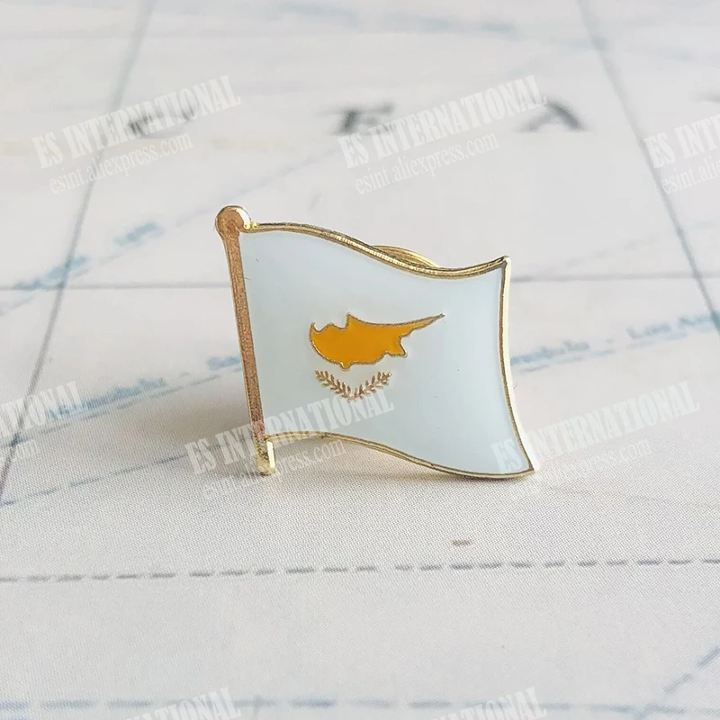 CYPRUS National Flag Embroidery Patches Badge Shield And Square Shape Pin One Set On The Cloth Armband   Backpack  Decoration