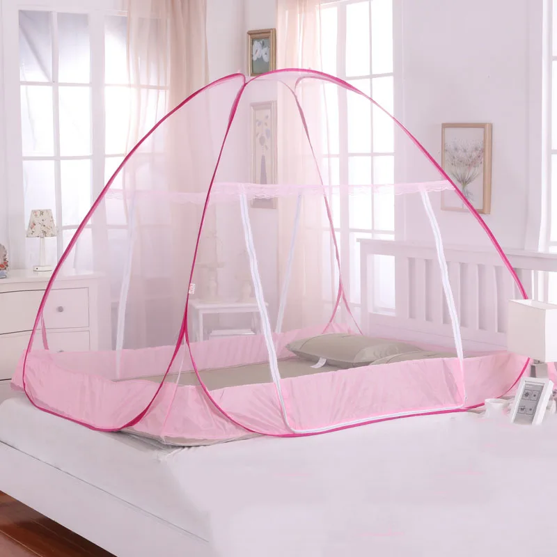 고품질 암호화 그물 원사 모기장, 여름 가정용 더블 침대 모기장, 싱글 도어 접이식 텐트, 무료 설치 