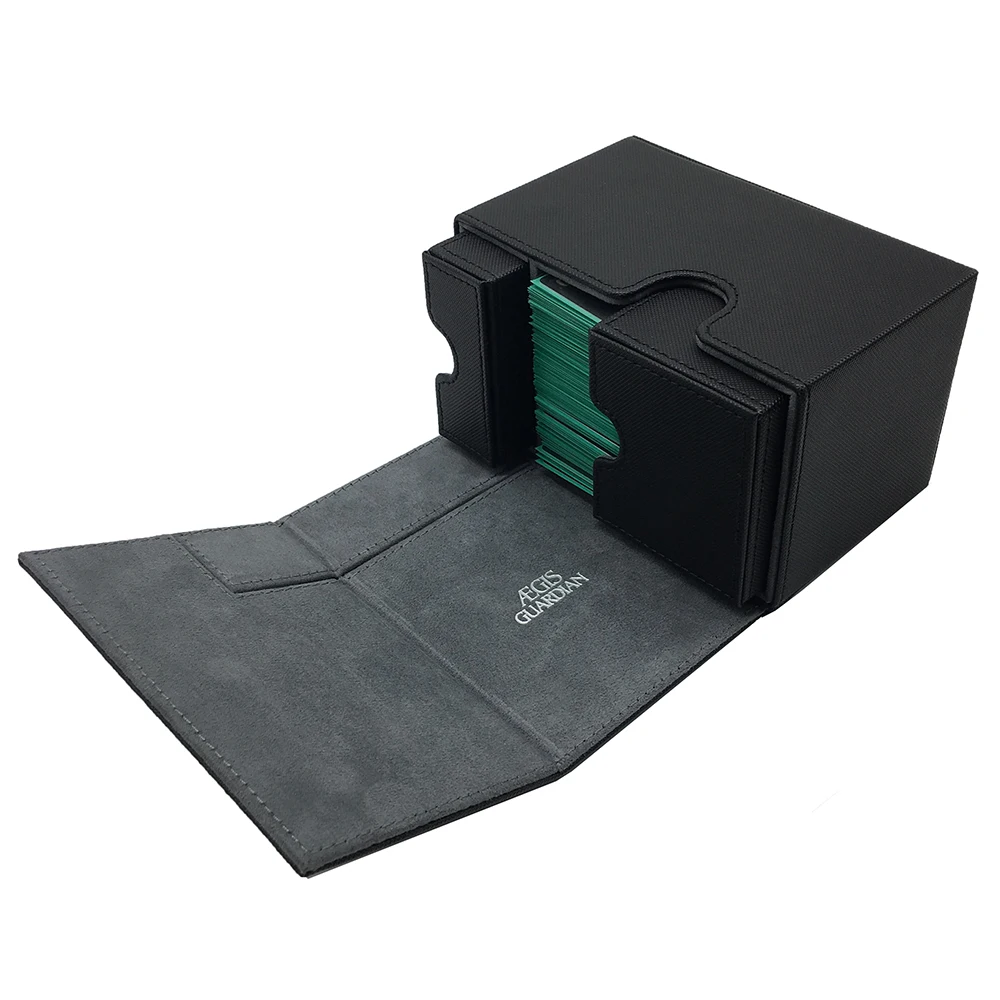 AEGIS GUARDIAN 100 + TCG Deck Box Card Case Collector per Mtg Yugioh Collection: colore nero