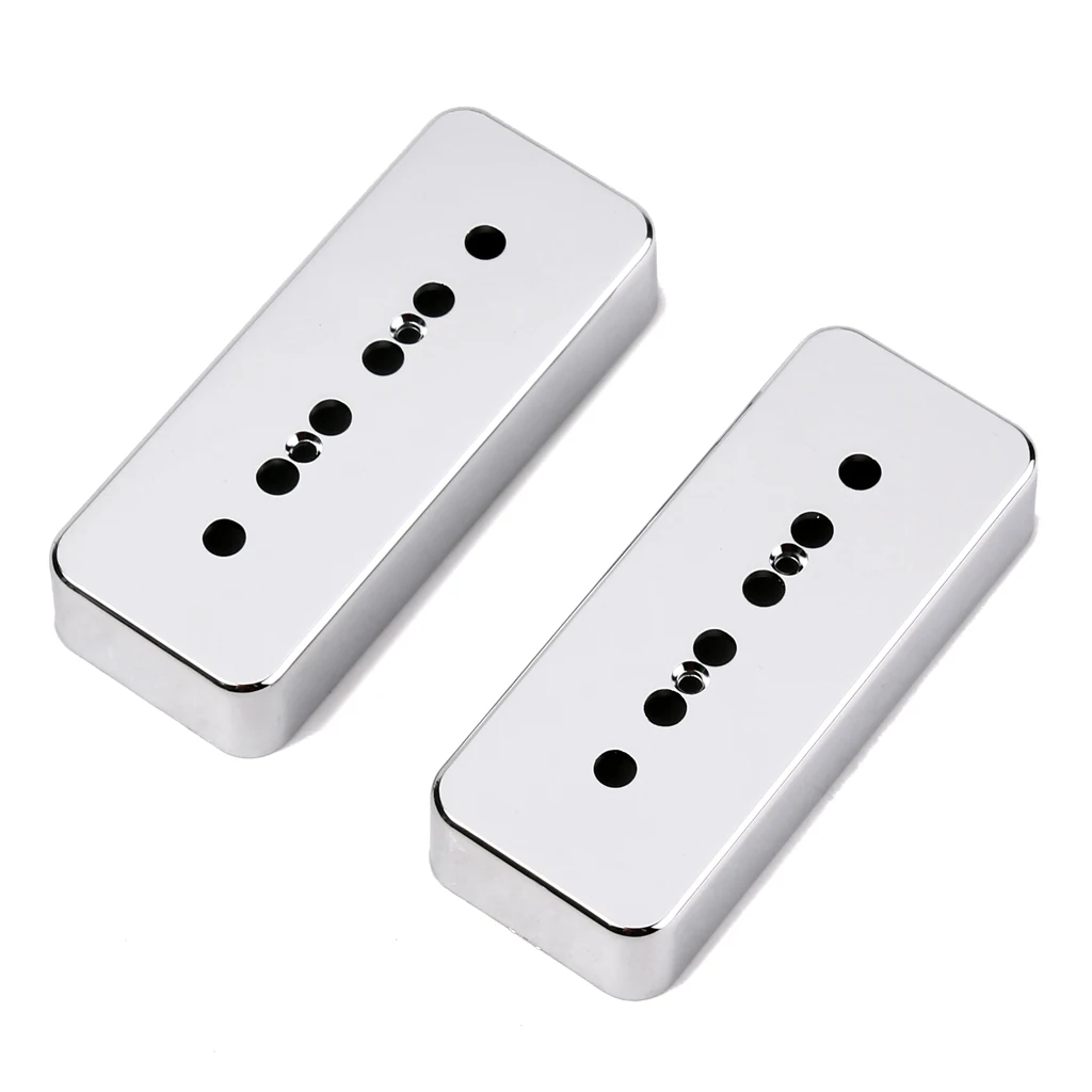 Perfeclan High Quality 2Pcs Silver Humbucker Pickup Cover 50/52mm pole for P90 Soap Bar Plastic Poker Chips Humbucker Parts