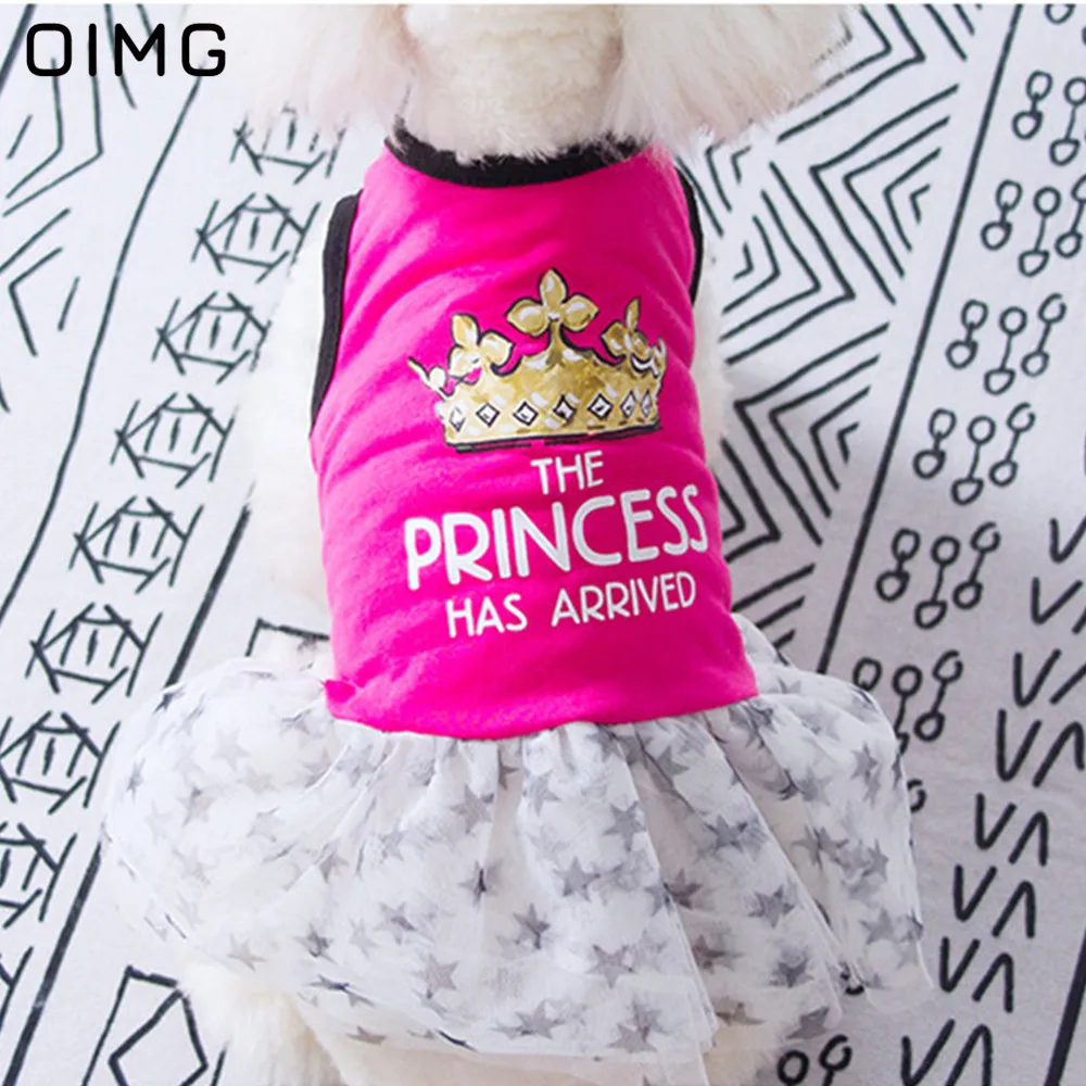 OIMG Small Dog Clothes Summer Patchwork Mesh Princess Dog Dresses Breathable Puppy Clothes Pet Dress Cat Skirts For Pomeranian