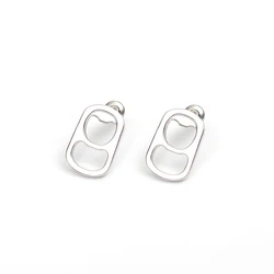 Stainless Steel Minimalist Golden Hollow Simple Drink Bottle Can Lid Cap Earring Favorite Souvenir Jewelry