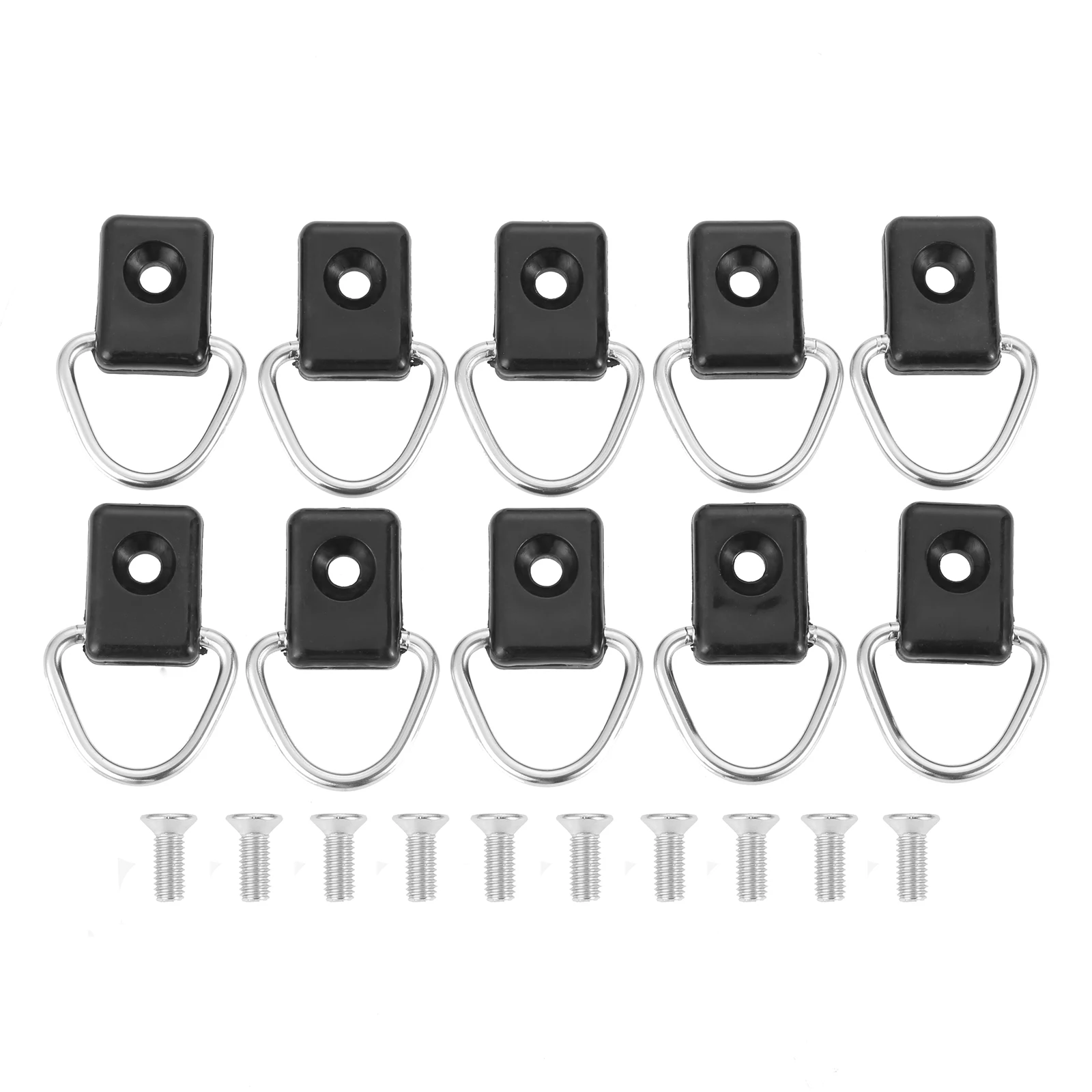 10pcs Canoe Kayak D-Ring with Screws,Safety Deck Loop Mounting Tie Down Kits for Outfitting Fishing Boat Rigging Marine Camping