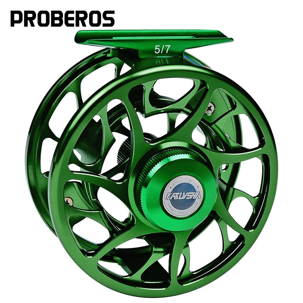 

Fly Fishing Aluminum 5/7-7/9-9/10 WT 3+1BB Wheel Fly Fishing Reel Fly Reel CNC Machine Left&Right Handle Green Color Casting New