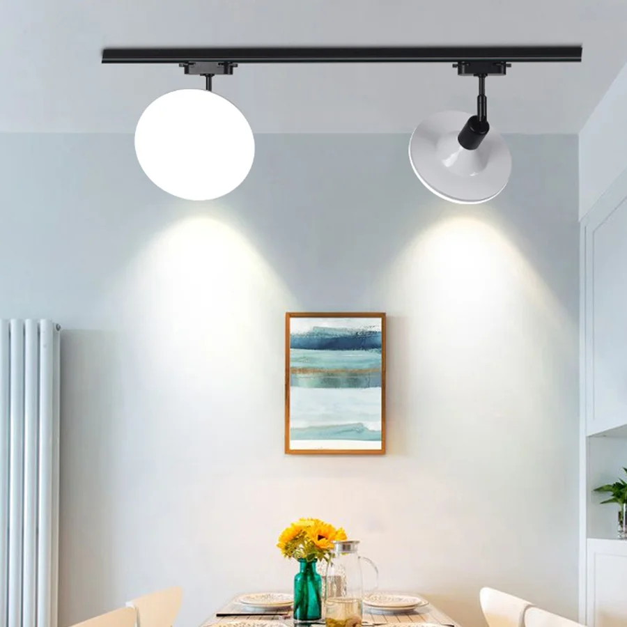 36W 50W High Brightness Adjustable LED Track Light E27 Track Line Lamp Rail Track Lamp Spotlight For Kitchen Clothing Shop Decor