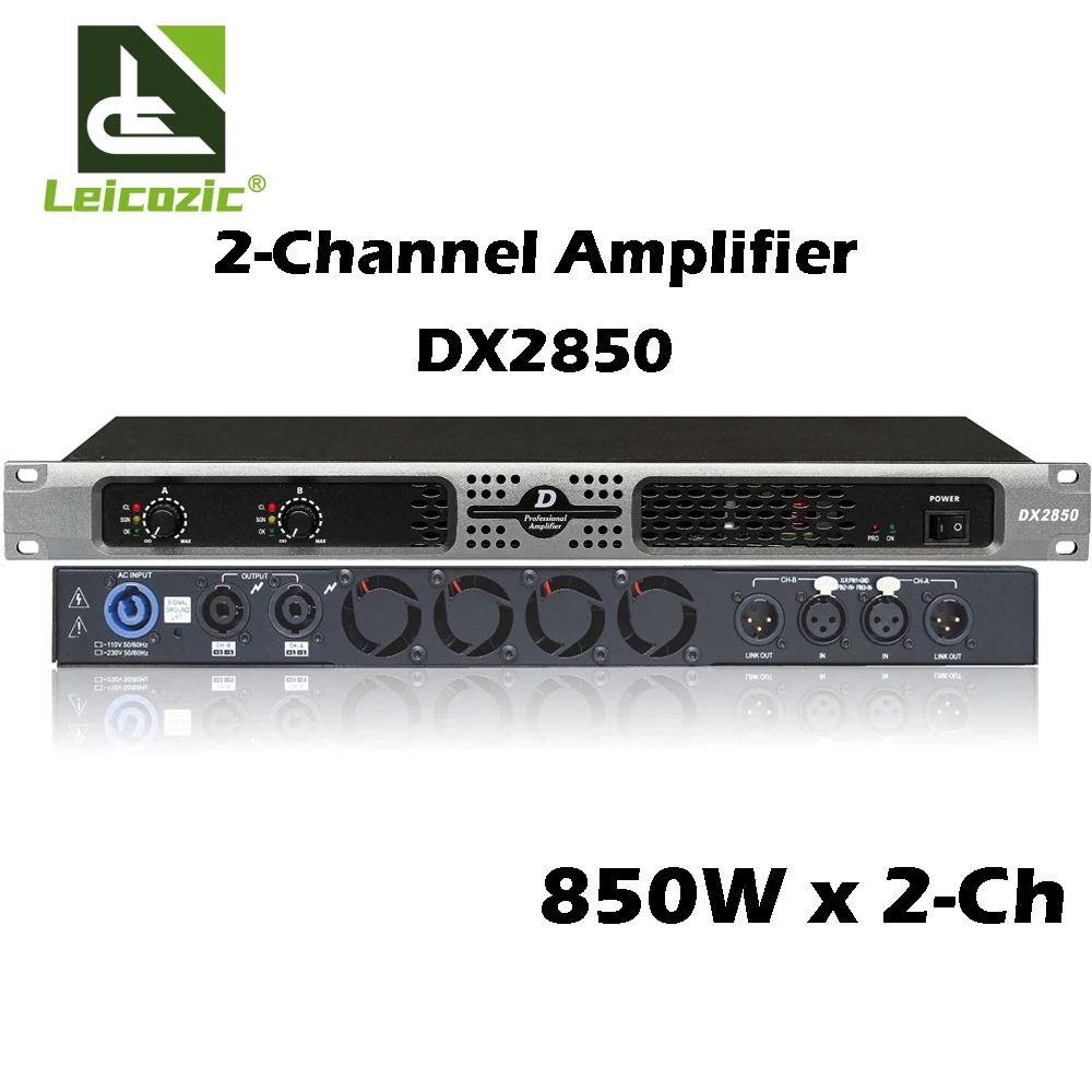 Leicozic DX2850 1U Amplifiers 1400W RMS Amplificador Audio 2 Channel Amps High Power Amplificatore Professional Sound Systems