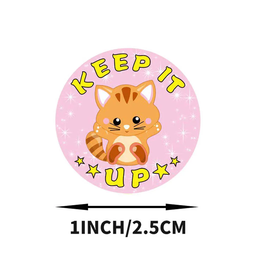 500 Cái/Cuộn Động Viên Miếng Dán Kính Cường Lực Cho Giáo Viên Trường Trẻ Em Sinh Viên Động Vật Dễ Thương Phần Thưởng Trang Trí Cho Gia Đình Trẻ Em 1 Inch vòng Miếng Dán