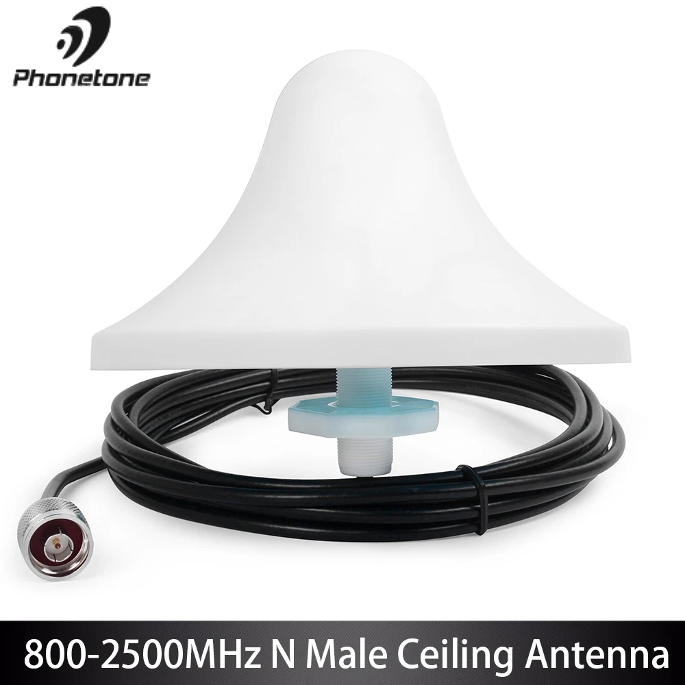 

850~2500MHz 5dBi N Male Connector Indoor Ceiling Omni-Directional Internal Antenna For Cellular Signal Booster+5m Cable