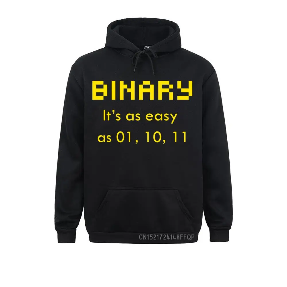 Winter Hoodie Funny Computer Men Harajuku BINARY EASY AS 01 10 11 Sweatshirt Nerd Geek Computing Science Pocket Pullovers