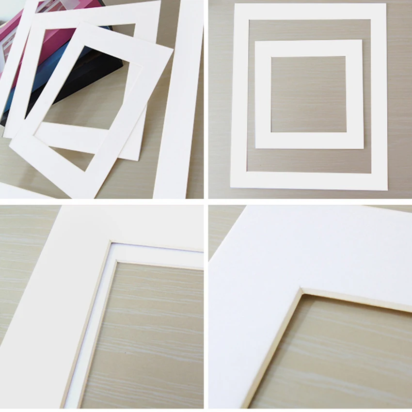 White Photo Mats Rectangle Paper Mounts For 6/7/8/10/16 inch A4 A3 Picture Frames Photo Decor Photo Mat Paper Photo Frame