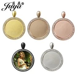 3pcs/lot 25mm Pendant Cabochon Base Settings High Quality Zircon Blank Tray Charms For Diy Jewelry Making Findings Accessories