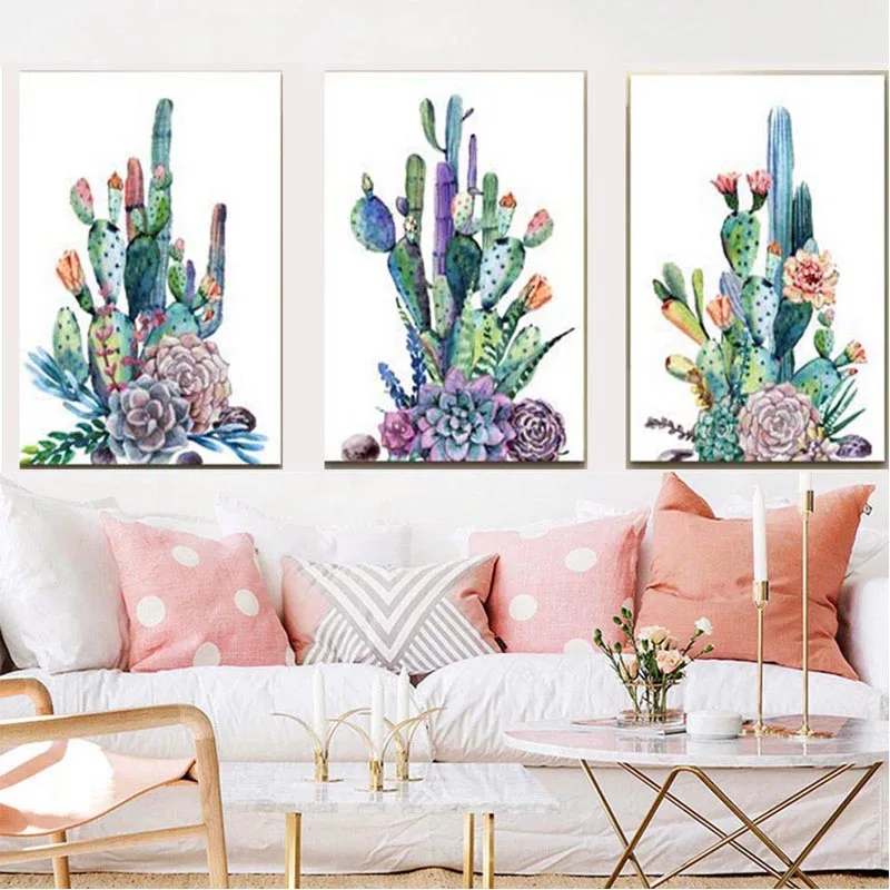 

5D Diy Diamond painting cross stitch kits Art Simple Life Green Cactus Desert Plant full square round diamond embroideryZP-1341