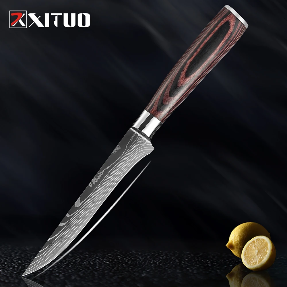 

XITUO Boning Knife Butcher Chef knife Kitchen Knives Slicing Filleting Sliced Fish Knife Damascus Pattern Stainless Cooking Tool