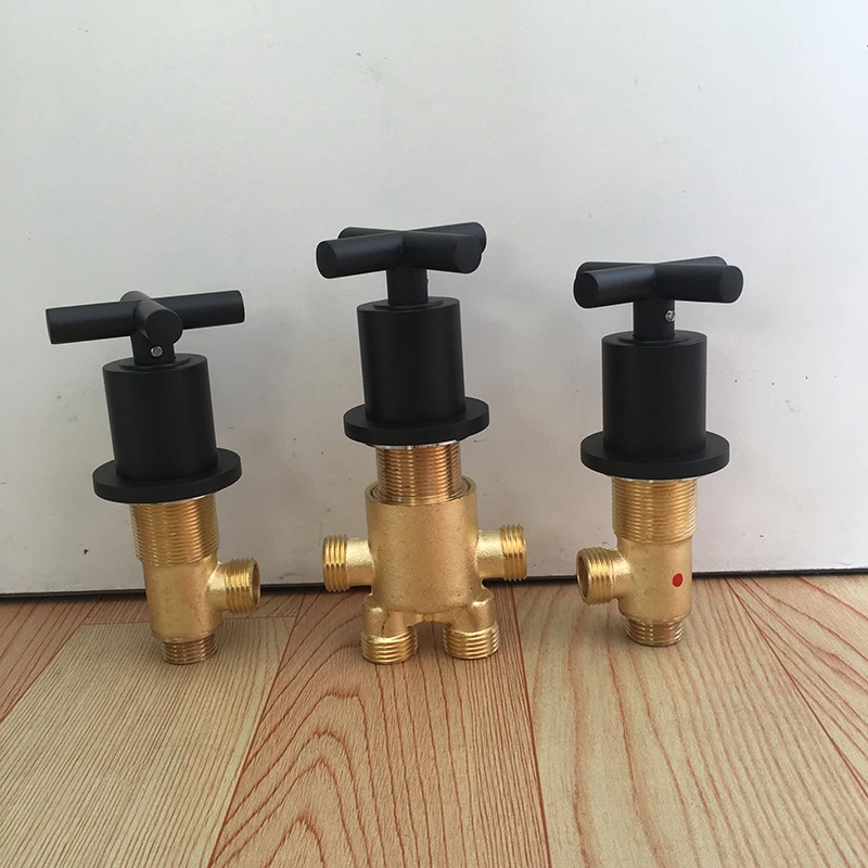 MTTUZK Solid Brass Matte Black Switch Valve for faucet shower mixer Bath faucet control valve Split Bathtub faucets