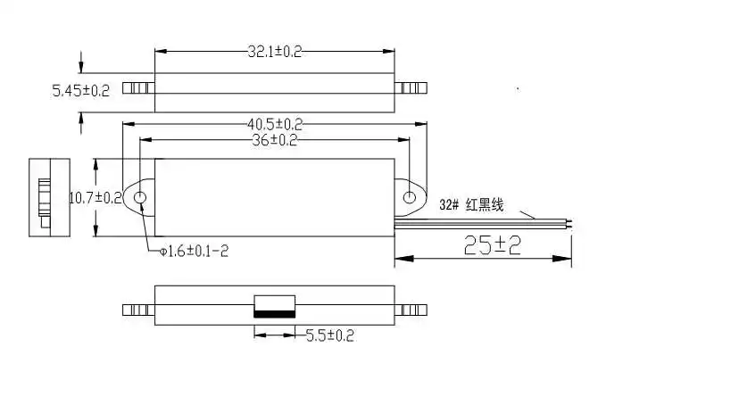 SHEVCHENKO Speaker 0916 Side-Sounding Small Speaker 0.5W 8Ohm For Computer Face Recognition Voice Broadcasting 32.1*10.7*5.45mm