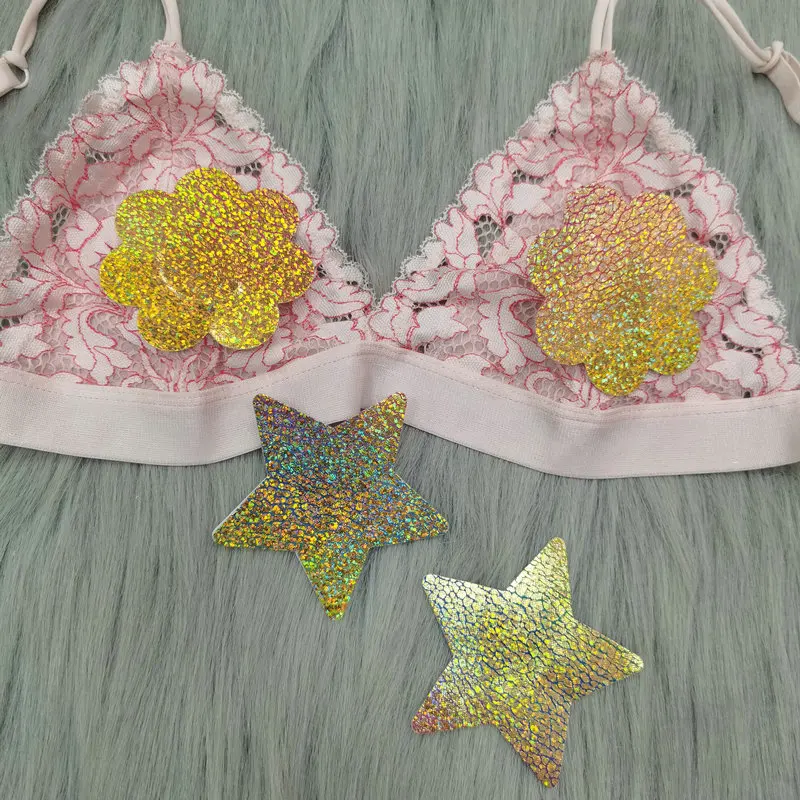 

Womens Exquisite Disposable Shiny Seamless Invisible Bra Lingerie Comfy Breathable Breast Sticker Tops Light Soft Breast Petals