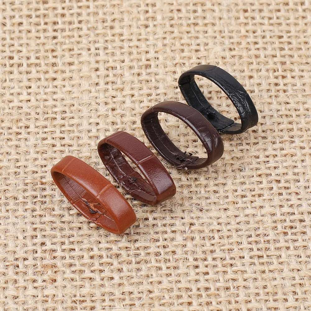 10pcs Genuine Leather Watchband Keeper Ring Hoop Loop Black Brown Coffee Watch Strap Holder Retainer Replacement