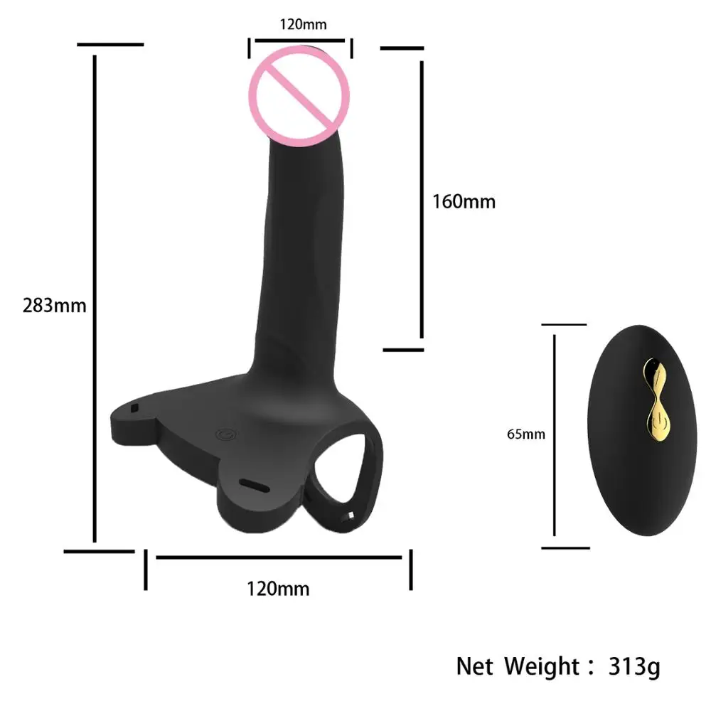 Strap On Penetration Dildo With Harness Kit Sex Toys for Men Wireless Rechargeable Silicone Dildo Vibrator Hollow Penis Extender