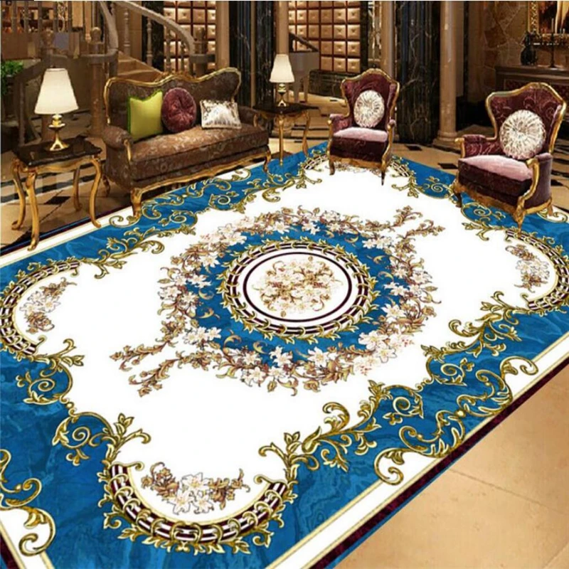 Custom floor painting 3d ultra hd beige stone living room hotel European style carpet floor painting Papel de parede 3d обои