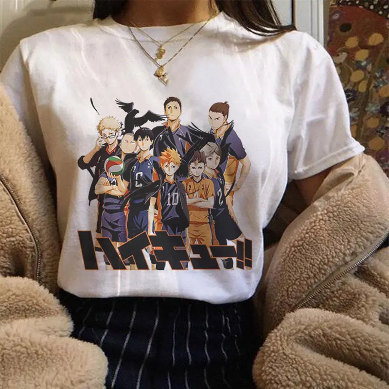 تي شيرت انمي ياباني ويا ويا Haikyuu تي شيرت نسائي صيفي تي شيرت كورو كارتوني تي شيرت كاراسونو Kawaii Fly عالي الجودة تي شيرت نسائي #3