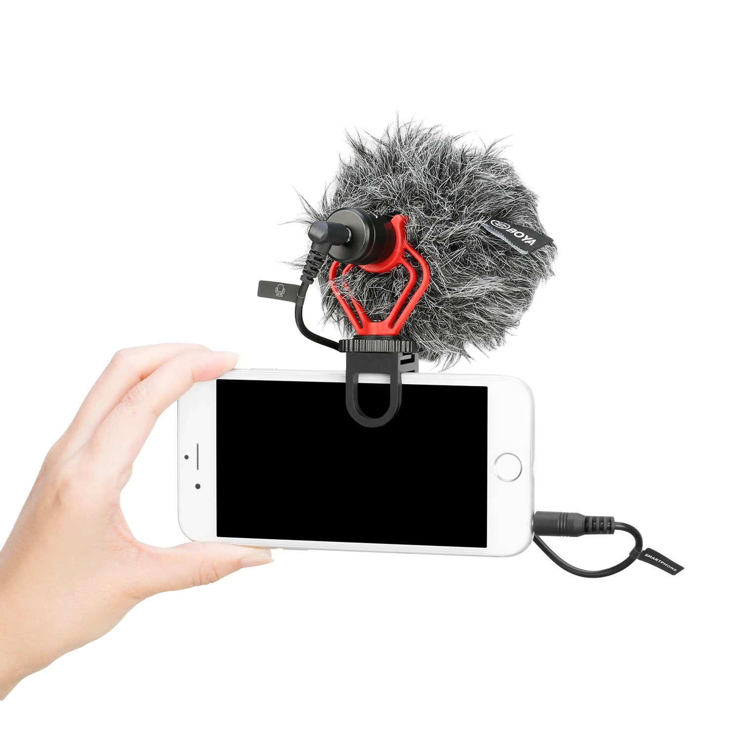 بويا BY-C12 الألومنيوم المشبك مع الباردة حذاء جبل لربط الملحقات الهاتف الذكي اللوحي ميكروفون LED ضوء Vlog فيديو لايف