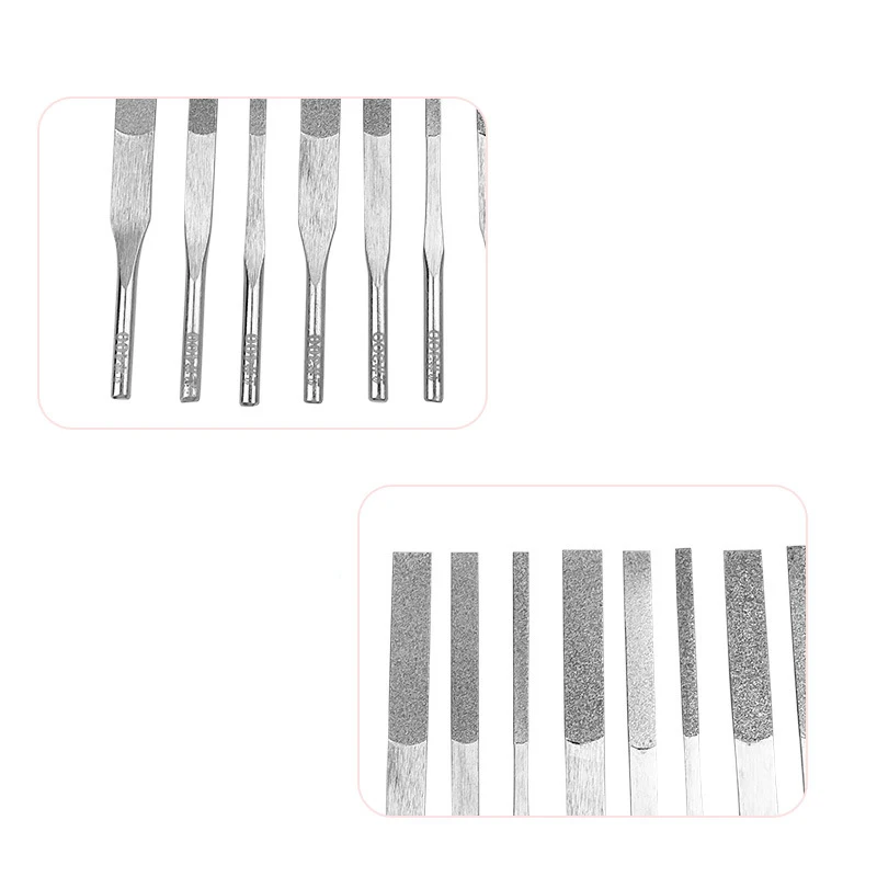 Jeu de fichiers de 12 pièces, poignée de 3 Mm, diamant conique, meulage pneumatique ultrasonique, Mtp-120 outils à main alternatives