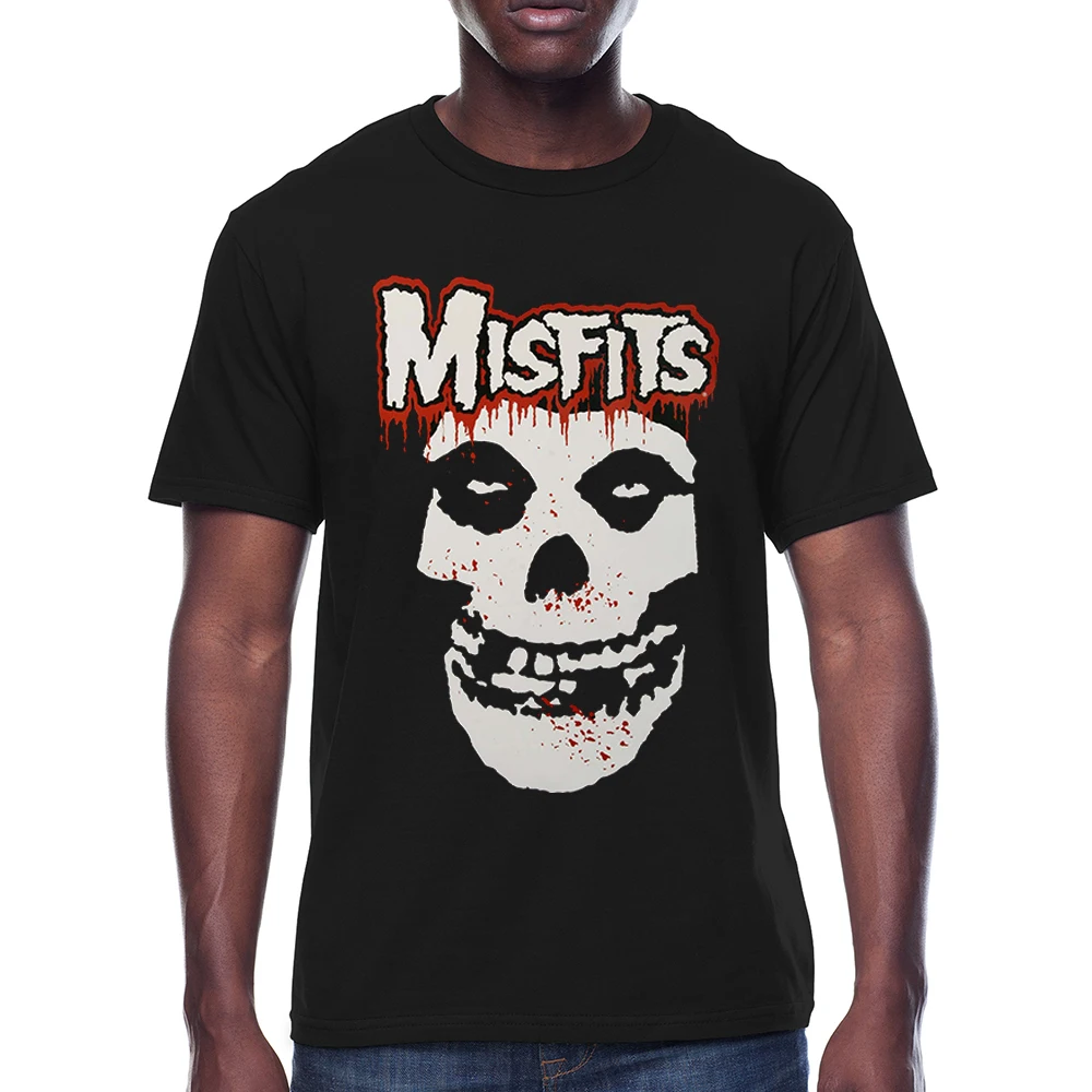 Men T Shirt Misfits New Skull Graphic Printing Classic Funny T-shirt Novelty Tshirt Women Tees Black Cotton Tops O-Neck XS-5XL