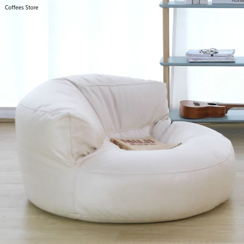 

Wash-free Leather Cloth Bean Bag Sofa No Filler Single Sofa Chair Footrest Stool Floor Seat Corner Lazy Sofa Balcony Tatami Pouf