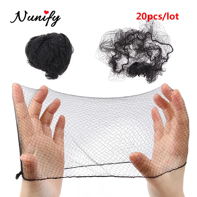 Nunify 20Pcs Quality Nylon Hair Net Star Dance Recital Buns Sample Order Five Colors Nylon Hairnets Black Brown Coffee Color