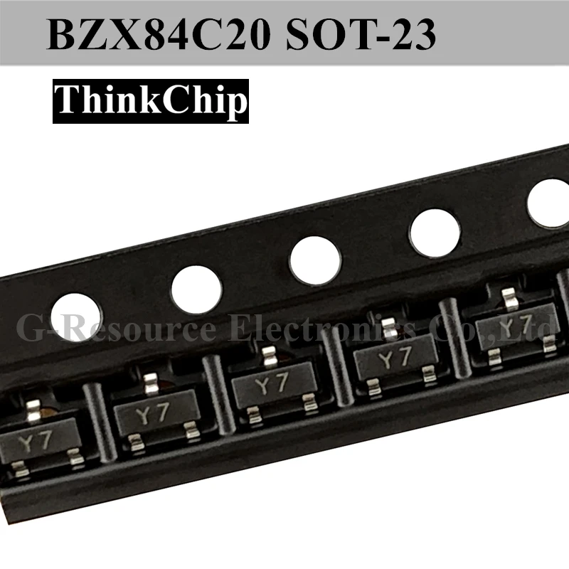BZX84C20 SOT-23 BZX84 20V SOT23 SMD диод со стабилизацией напряжения (маркировка Y7)