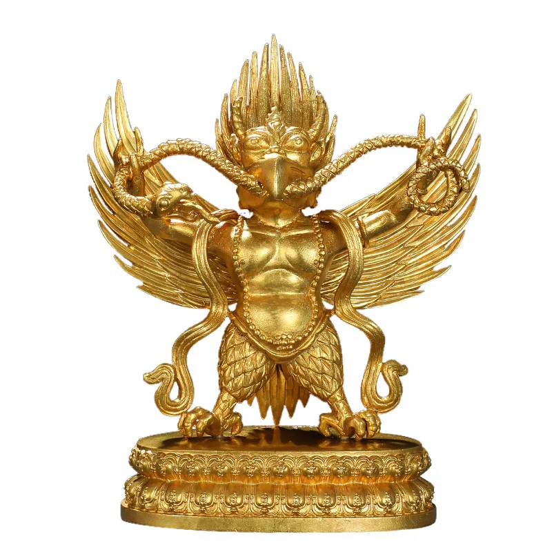 Buddhist Copper Gilding Gold/Green Copper Fengshui Suppliers Lucky Roc Garuda Great Golden-winged Peng Bird Character