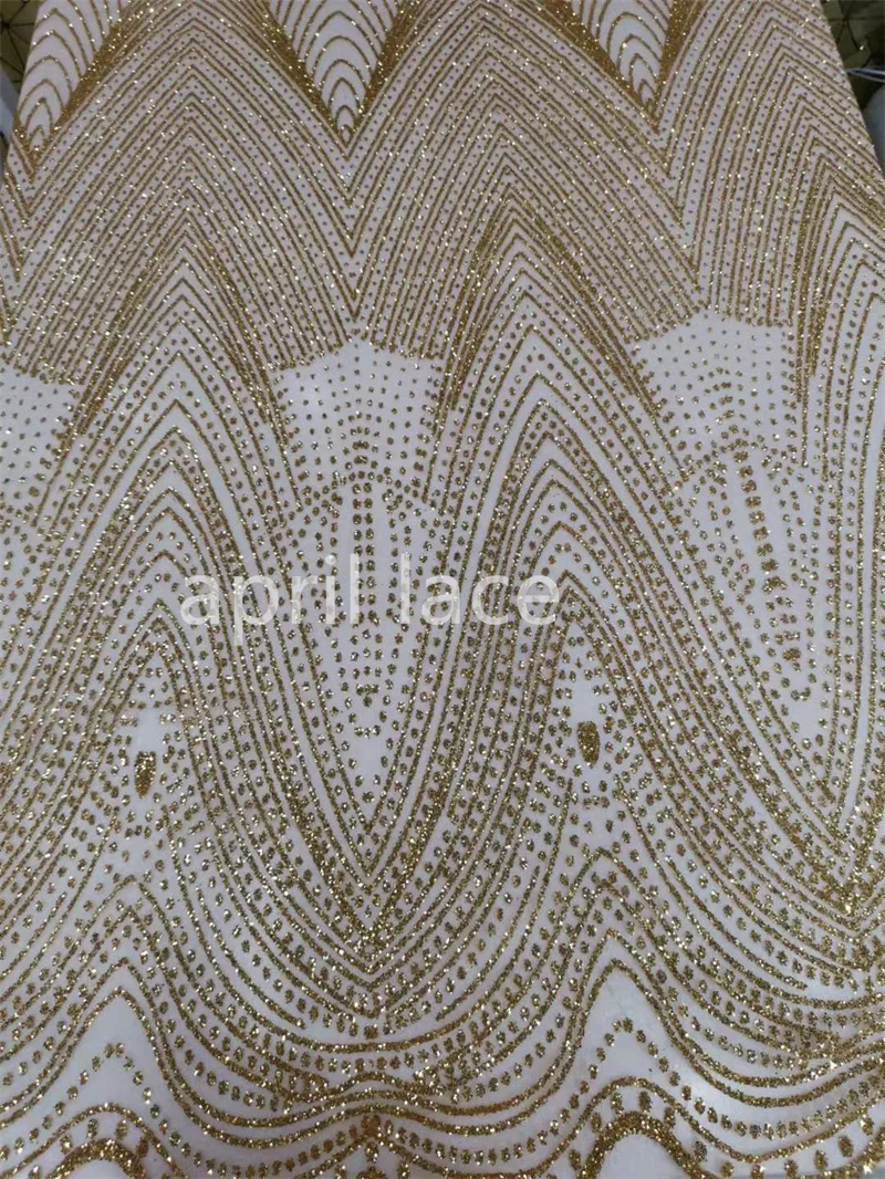 10 Yards/Lot Golden 47# Bling Glitter Tulle Mesh Lace Haute Couture Fabric For Sawing Wedding Bridal Dress/Occasion