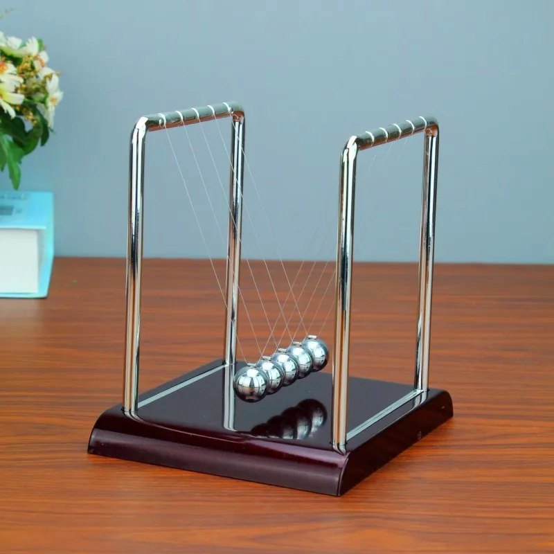 Metal Pendulum Balance Ball Small Size Physics Science Accessory Desk Table Decor Game Newtons Cradle Steel Ball Home Decore