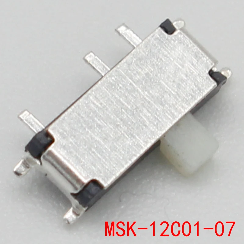20 sztuk 7-pinowy Mini przełącznik suwakowy On-OFF 2-pozycyjny mikro przełącznik suwakowy 1P2T H = 1.5MM miniaturowy poziomy przełącznik suwakowy SMD