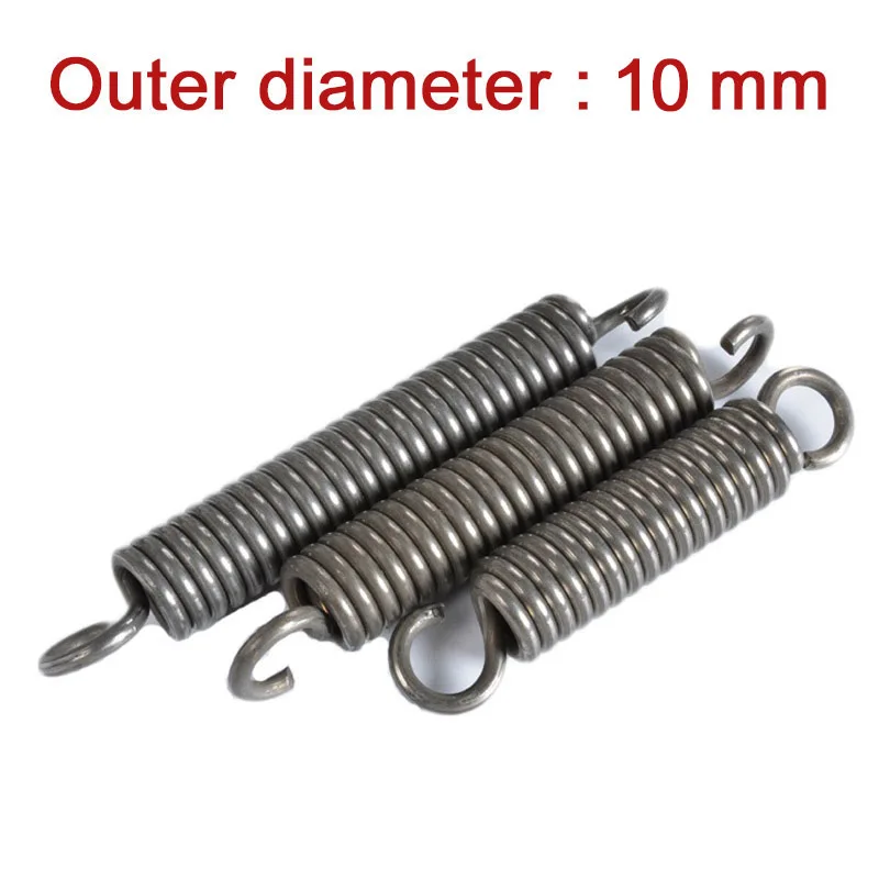 1Pcs Extension Tension Expansion Spring Wire Dia 1.6mm Hook Spring Springs Steel For DIY Tool Outer Dia 10mm Length 30mm - 300mm