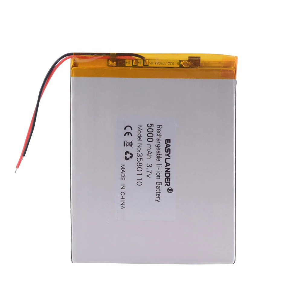 3.7V 3580110 5000mAh Rechargeable Lithium Li-ion Polymer Battery for 8 inches N83, N86 A86 A85