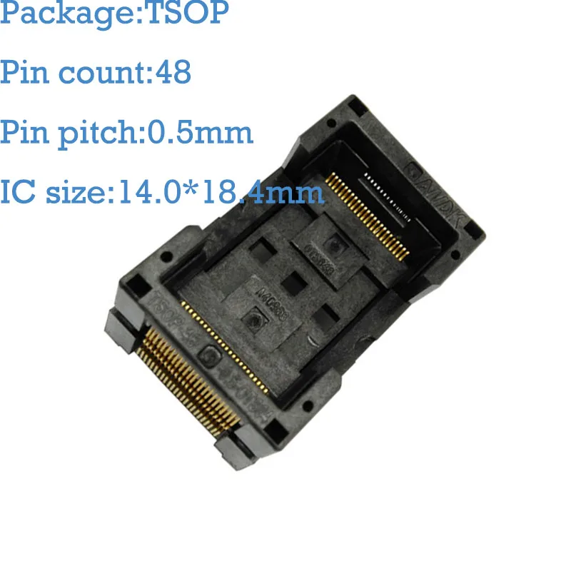 TSOP48 IC Test Burn in Socket Pitch 0.5mm IC Size 14.0x18.4mm Programmer Adapter NAND Flash Seat