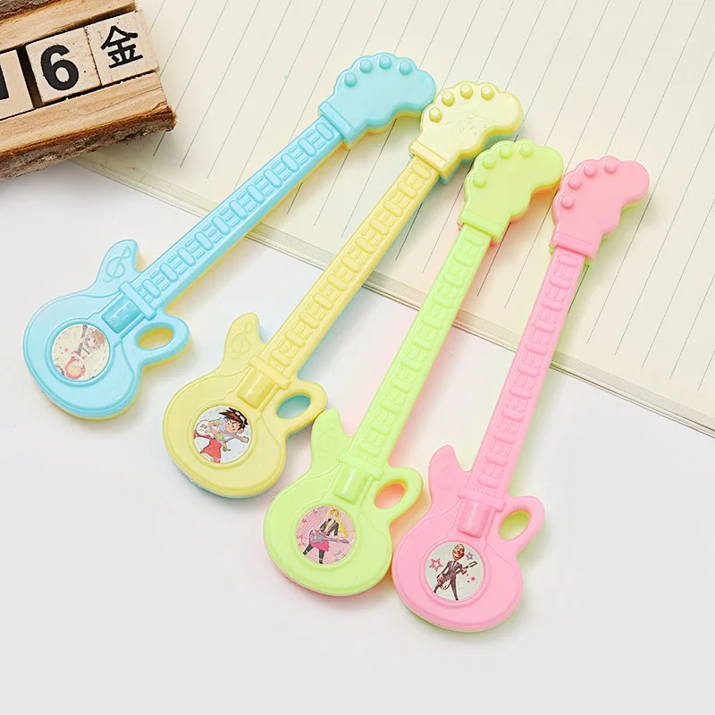 

24 pcs Cartoon creative instrument gel pen guitar office pen student stationery kawaii stationery material escolar criativo