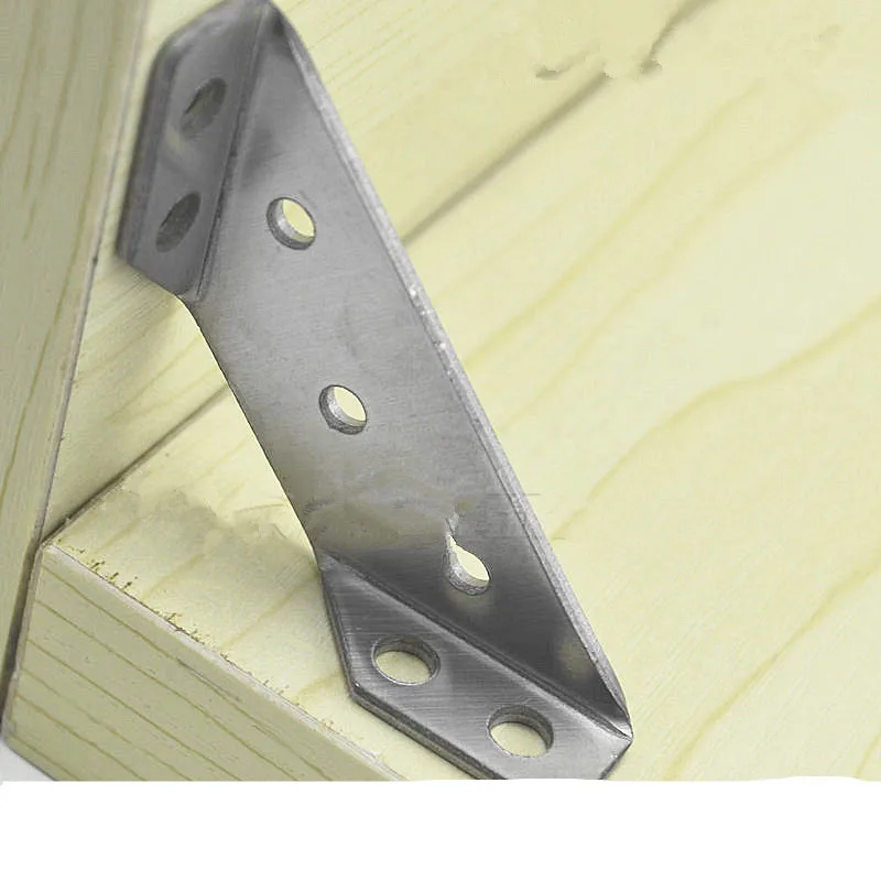 2pcs Thick Stainless Steel Corner Brackets Three Fixed Multi-Functional Furniture Hardware Connection Accessories Iron