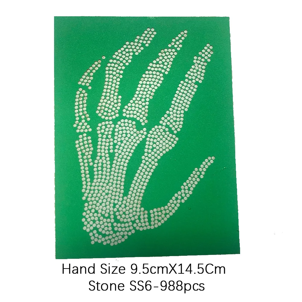 Gothic skull hand Hotfix Rhinestone template heat press transfer board motif sticker stencil paper card mold craft tool