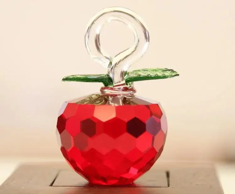 Beautiful Glass Crystal Apples Tree with 36 pcs Apples Fengshui Crafts Chirstmas Tree Hanging Ornament Housewarming Gifts