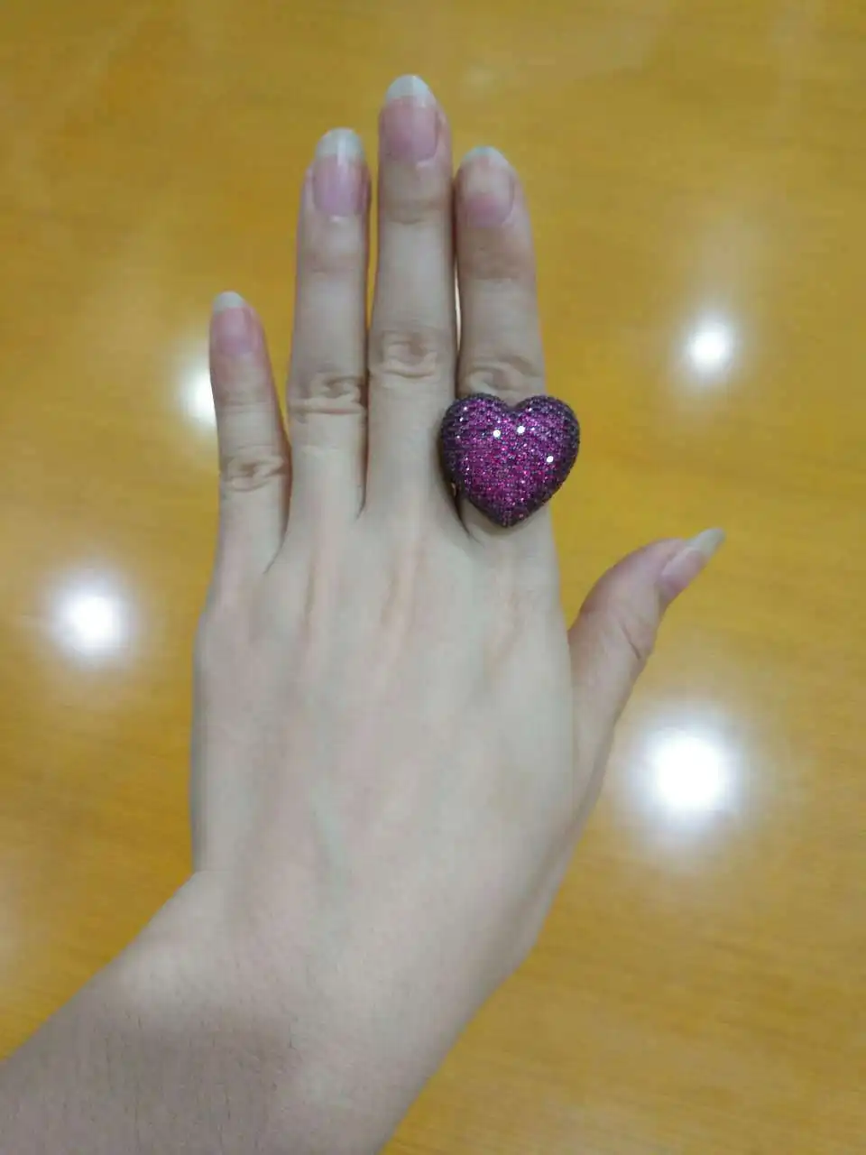 BOCAI  New fashion Jewelry  S925 Silver Zircon Jewelry Heart - shaped Series Of Female Women\'s  Ring