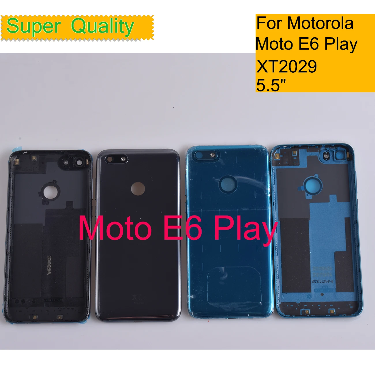 

10Pcs/Lot For Motorola Moto E6 Play XT2029 XT2029-1 Housing Battery Cover Back Cover Case Rear Door Chassis Shell Replacement