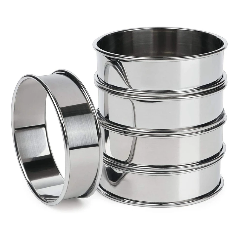 5 pezzi anelli per crostate arrotolati doppi anelli per Muffin rotondi anelli per stropicciati anelli per crostate circolari per strumenti di cottura del ristorante di casa