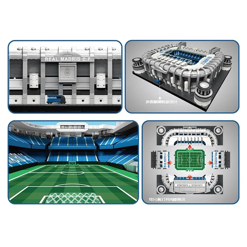 Schimmel Koning 22026 Voetbal Veld Santiago De Bernabeu Stadion Model Bouwstenen Beroemde Architectuur Bricks Toys Kids Geschenken