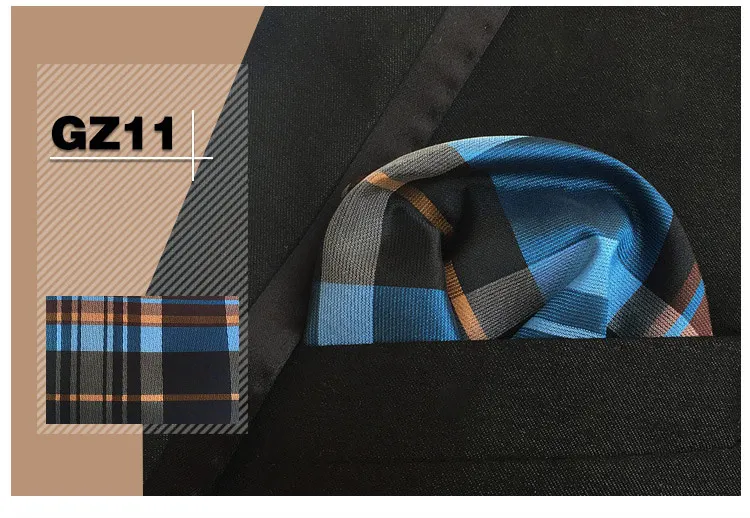 GUSLESON NEW Men's Colorful  Plaid Handkerchiefs Casual Wedding Hankies Business Casual Square Pockets