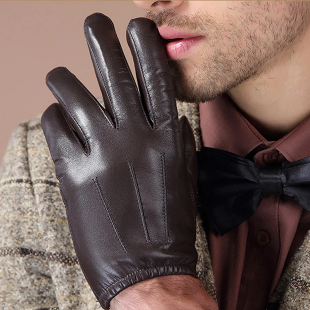 

Men's Genuine Sheepskin Leather Glove, Touch Screen, Warm, Fashion, S2111
